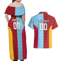 Custom British Lions Australia Waratahs Couples Matching Off Shoulder Maxi Dress and Hawaiian Shirt Sporty Style