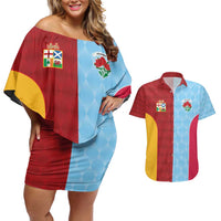 Custom British Lions Australia Waratahs Couples Matching Off Shoulder Short Dress and Hawaiian Shirt Sporty Style