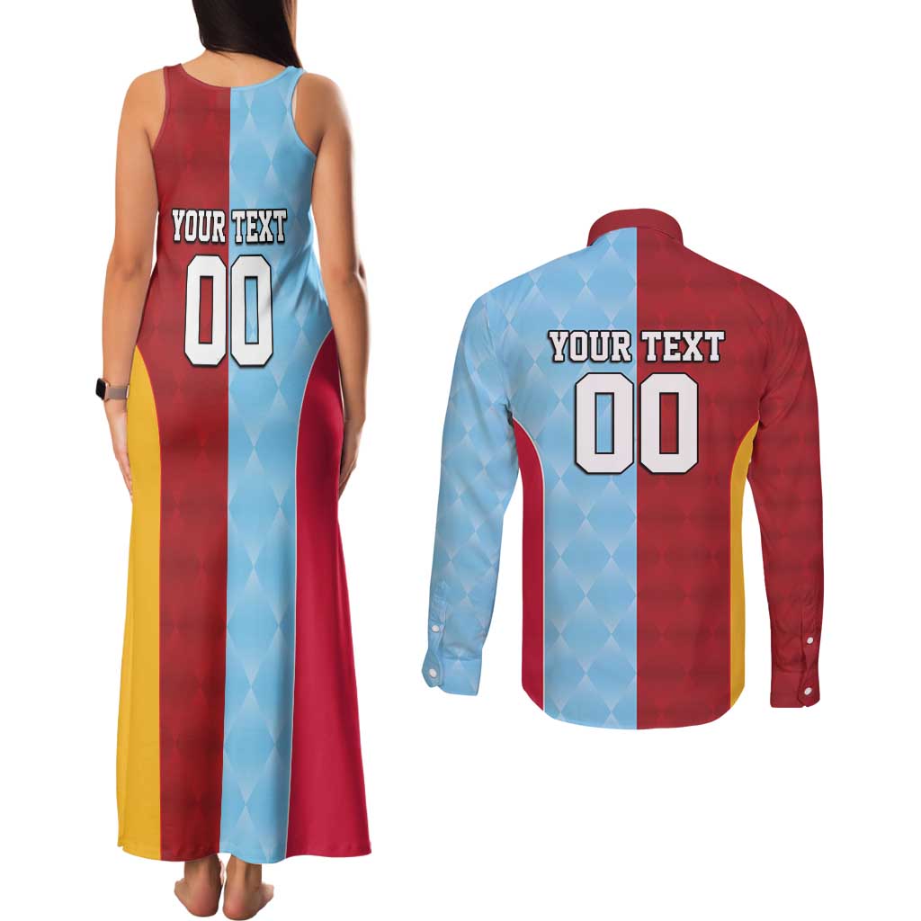 Custom British Lions Australia Waratahs Couples Matching Tank Maxi Dress and Long Sleeve Button Shirt Sporty Style