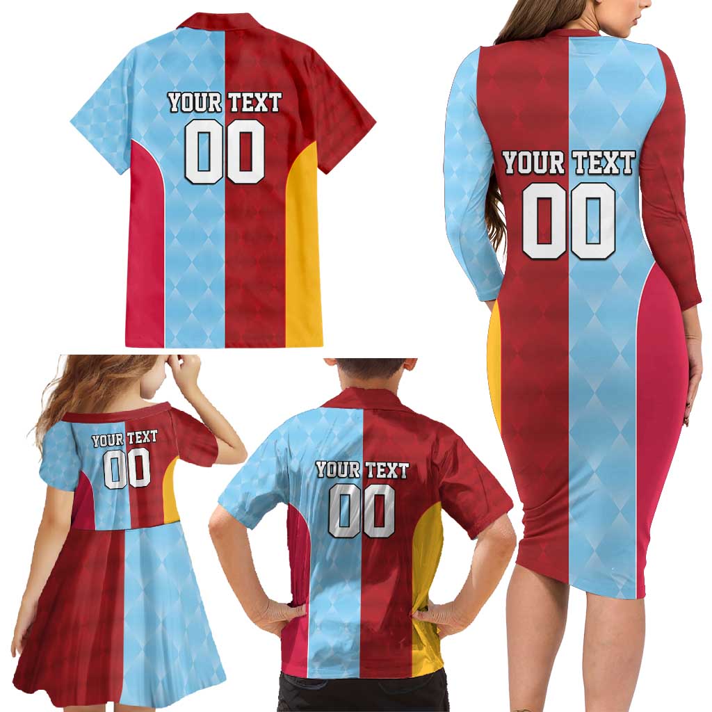 Custom British Lions Australia Waratahs Family Matching Long Sleeve Bodycon Dress and Hawaiian Shirt Sporty Style