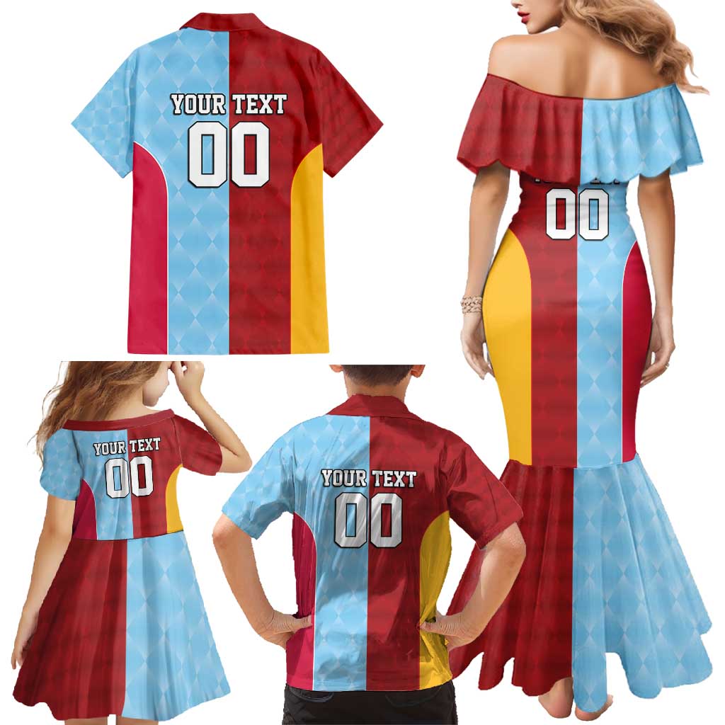 Custom British Lions Australia Waratahs Family Matching Mermaid Dress and Hawaiian Shirt Sporty Style