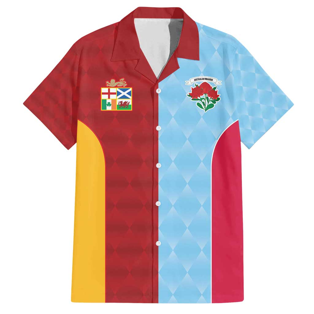 Custom British Lions Australia Waratahs Family Matching Off Shoulder Maxi Dress and Hawaiian Shirt Sporty Style