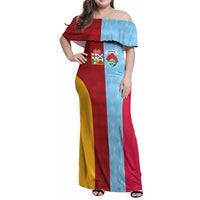 Custom British Lions Australia Waratahs Family Matching Off Shoulder Maxi Dress and Hawaiian Shirt Sporty Style