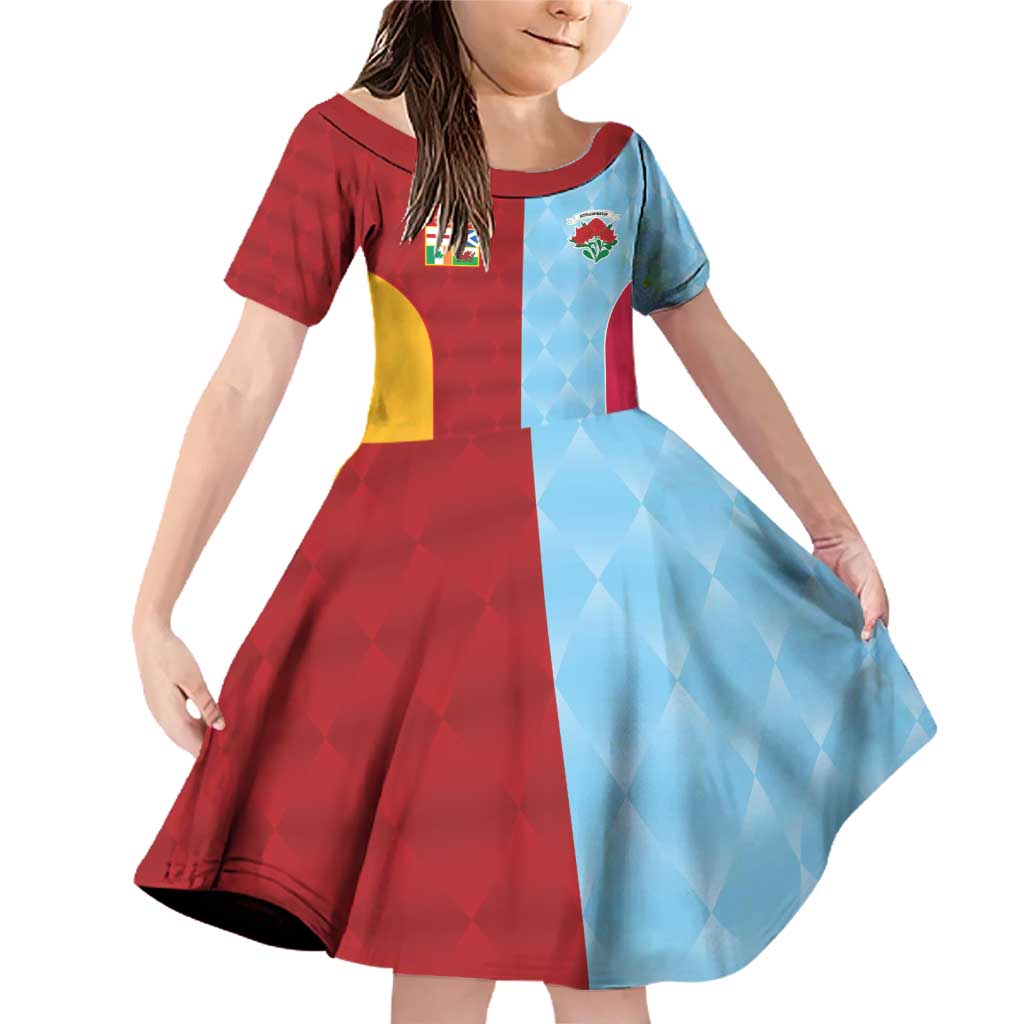 Custom British Lions Australia Waratahs Family Matching Off Shoulder Short Dress and Hawaiian Shirt Sporty Style
