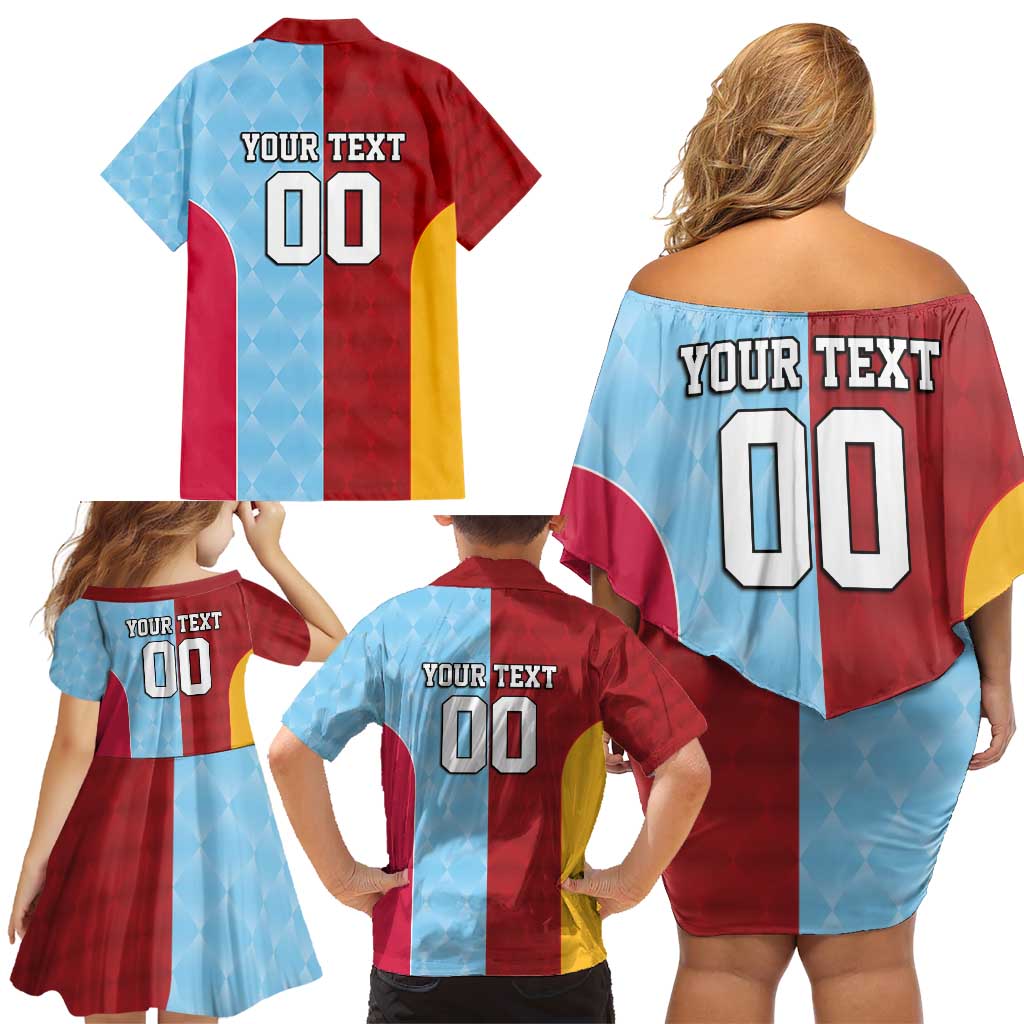 Custom British Lions Australia Waratahs Family Matching Off Shoulder Short Dress and Hawaiian Shirt Sporty Style