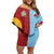 Custom British Lions Australia Waratahs Family Matching Off Shoulder Short Dress and Hawaiian Shirt Sporty Style