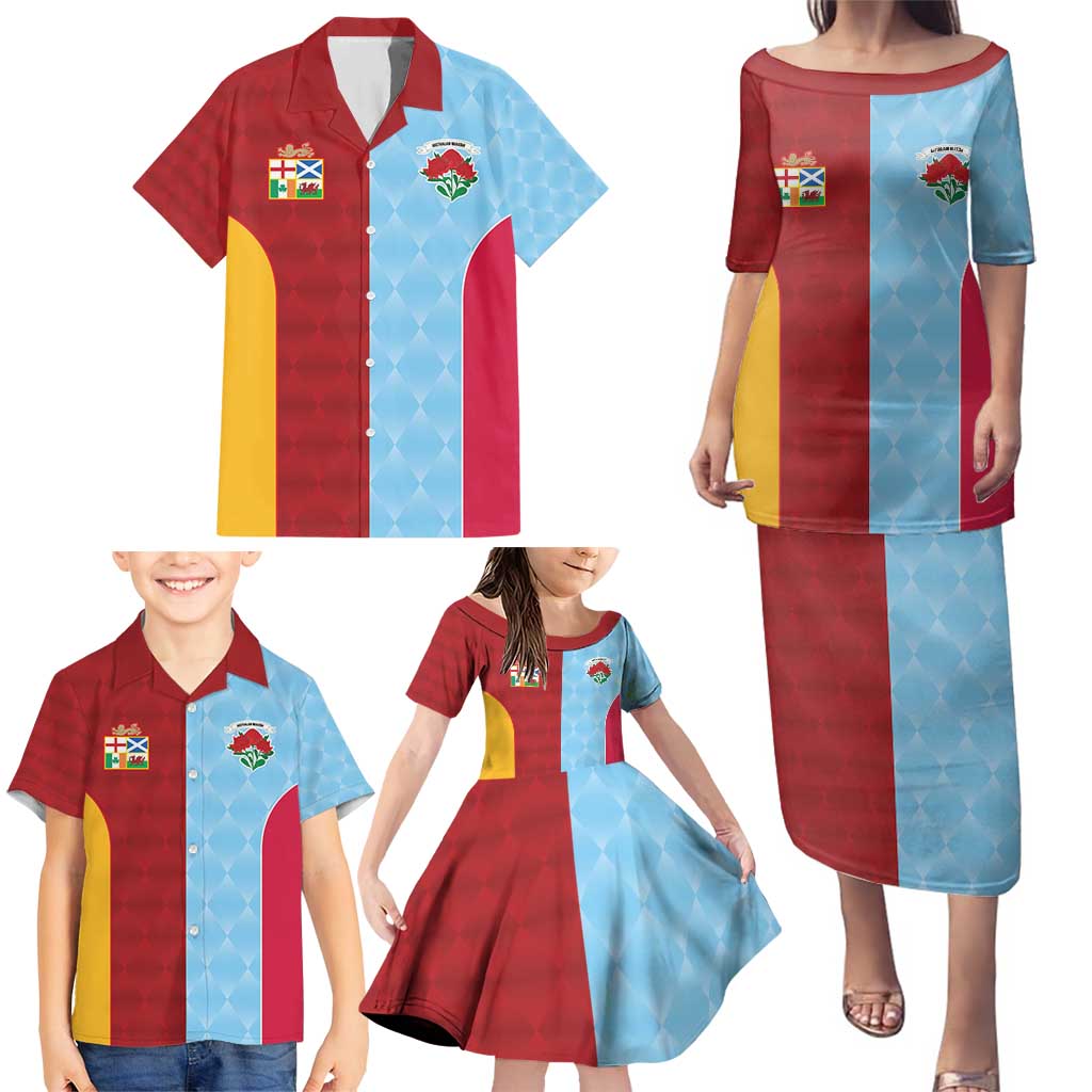 Custom British Lions Australia Waratahs Family Matching Puletasi and Hawaiian Shirt Sporty Style