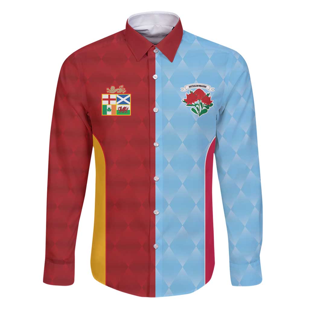 Custom British Lions Australia Waratahs Family Matching Puletasi and Hawaiian Shirt Sporty Style