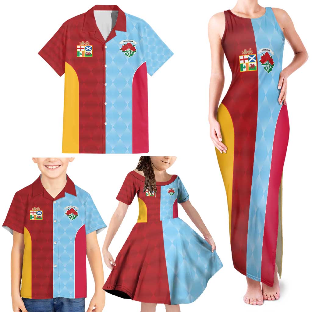 Custom British Lions Australia Waratahs Family Matching Tank Maxi Dress and Hawaiian Shirt Sporty Style