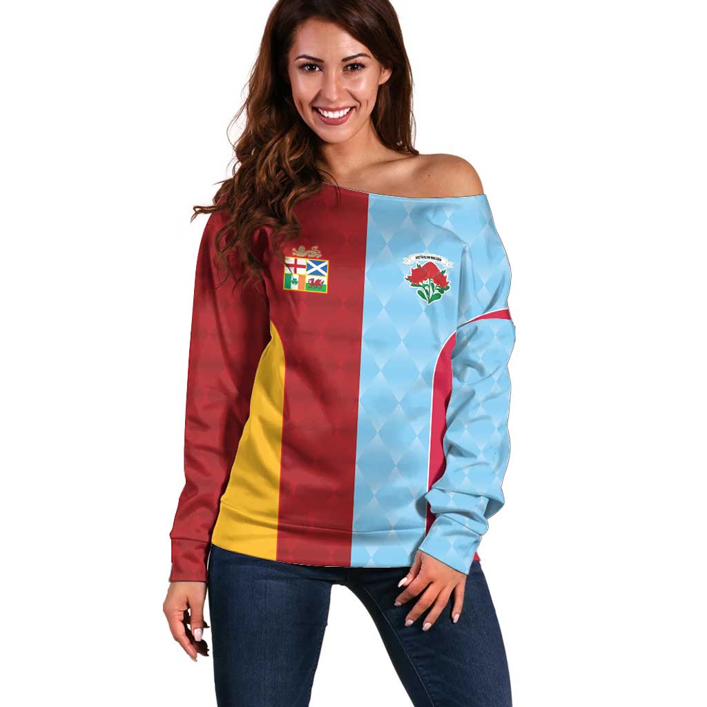 Custom British Lions Australia Waratahs Off Shoulder Sweater Sporty Style