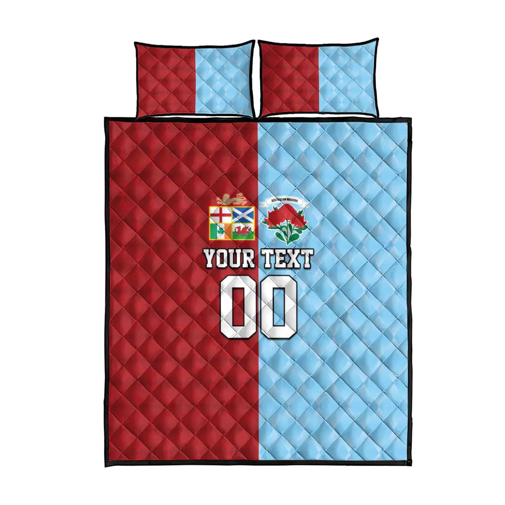 Custom British Lions Australia Waratahs Quilt Bed Set Sporty Style