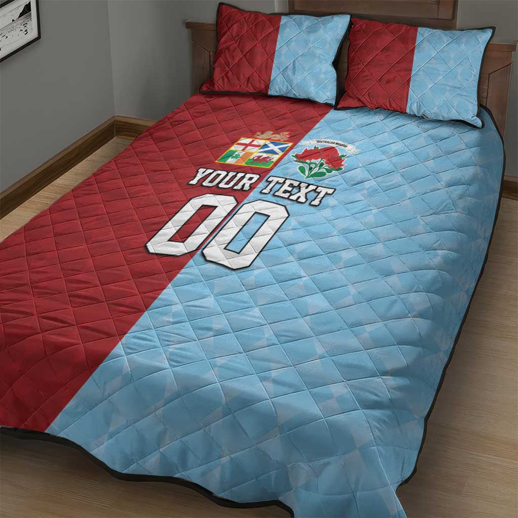 Custom British Lions Australia Waratahs Quilt Bed Set Sporty Style
