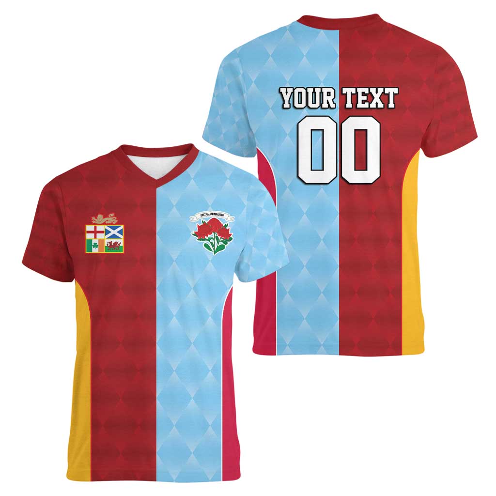 Custom British Lions Australia Waratahs Women V-Neck T-Shirt Sporty Style