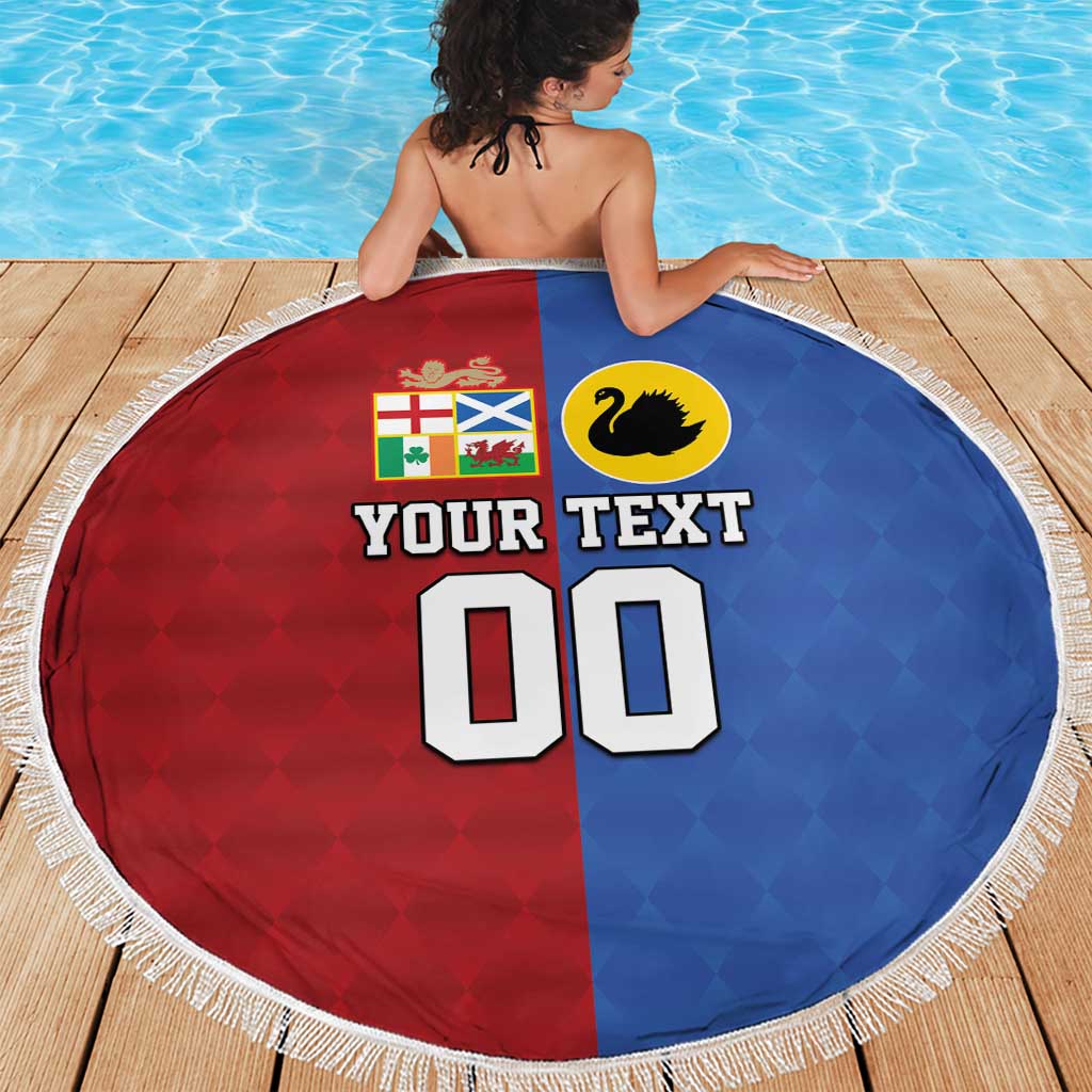 Custom British Lions Australia Western Force Beach Blanket Sporty Style