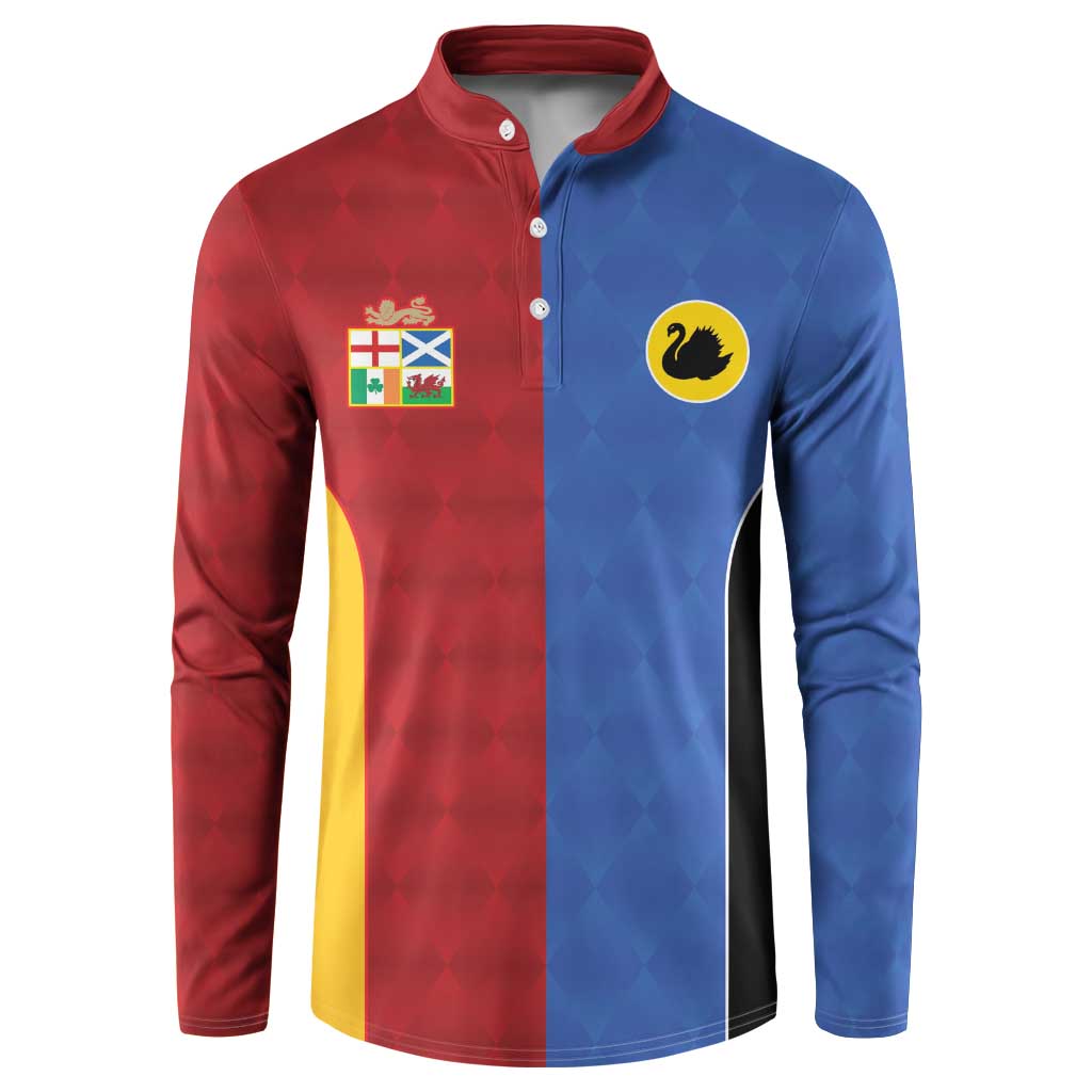 Custom British Lions Australia Western Force Button Sweatshirt Sporty Style