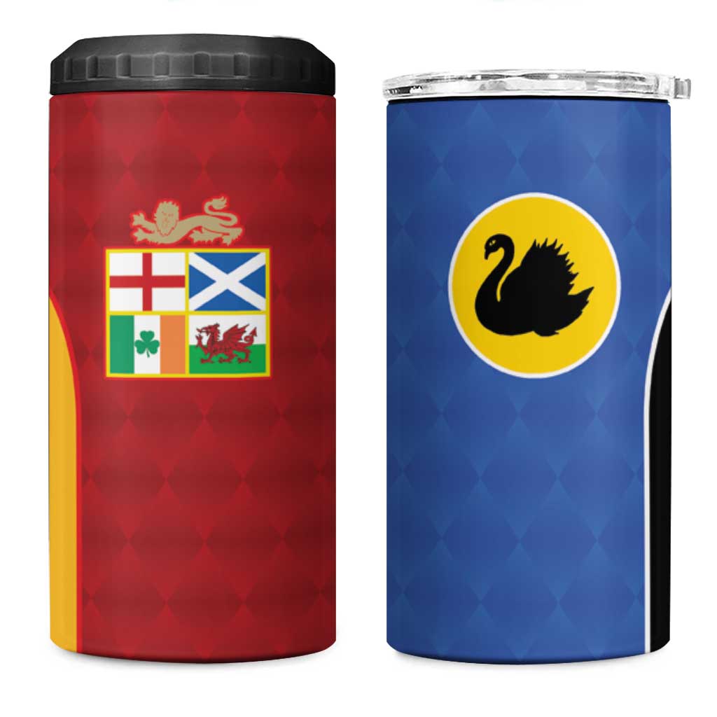 Custom British Lions Australia Western Force 4 in 1 Can Cooler Tumbler Sporty Style