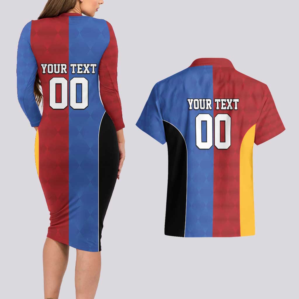 Custom British Lions Australia Western Force Couples Matching Long Sleeve Bodycon Dress and Hawaiian Shirt Sporty Style