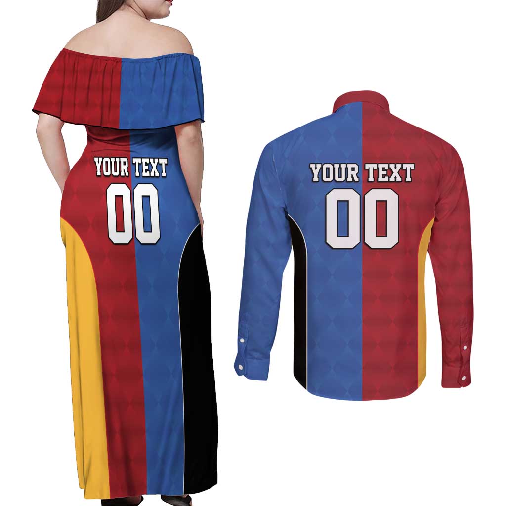 Custom British Lions Australia Western Force Couples Matching Off Shoulder Maxi Dress and Long Sleeve Button Shirt Sporty Style