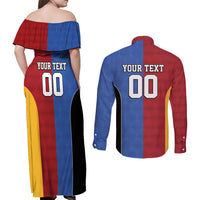 Custom British Lions Australia Western Force Couples Matching Off Shoulder Maxi Dress and Long Sleeve Button Shirt Sporty Style