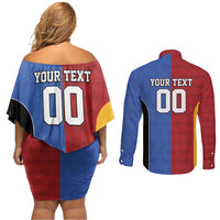 Custom British Lions Australia Western Force Couples Matching Off Shoulder Short Dress and Long Sleeve Button Shirt Sporty Style