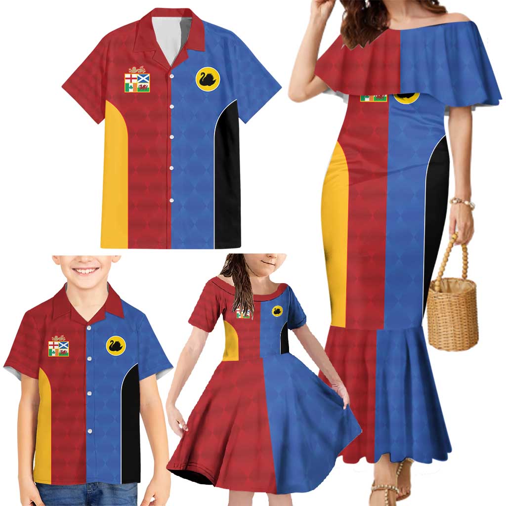 Custom British Lions Australia Western Force Family Matching Mermaid Dress and Hawaiian Shirt Sporty Style