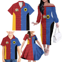 Custom British Lions Australia Western Force Family Matching Off The Shoulder Long Sleeve Dress and Hawaiian Shirt Sporty Style