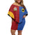 Custom British Lions Australia Western Force Family Matching Off Shoulder Short Dress and Hawaiian Shirt Sporty Style
