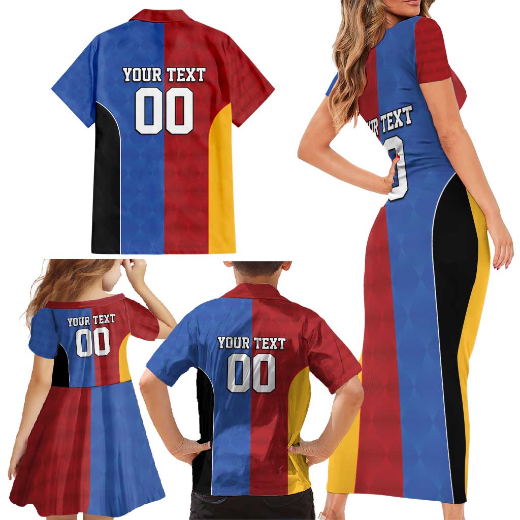 Custom British Lions Australia Western Force Family Matching Short Sleeve Bodycon Dress and Hawaiian Shirt Sporty Style