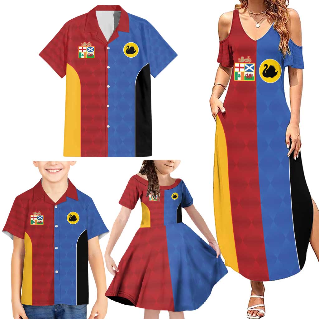 Custom British Lions Australia Western Force Family Matching Summer Maxi Dress and Hawaiian Shirt Sporty Style