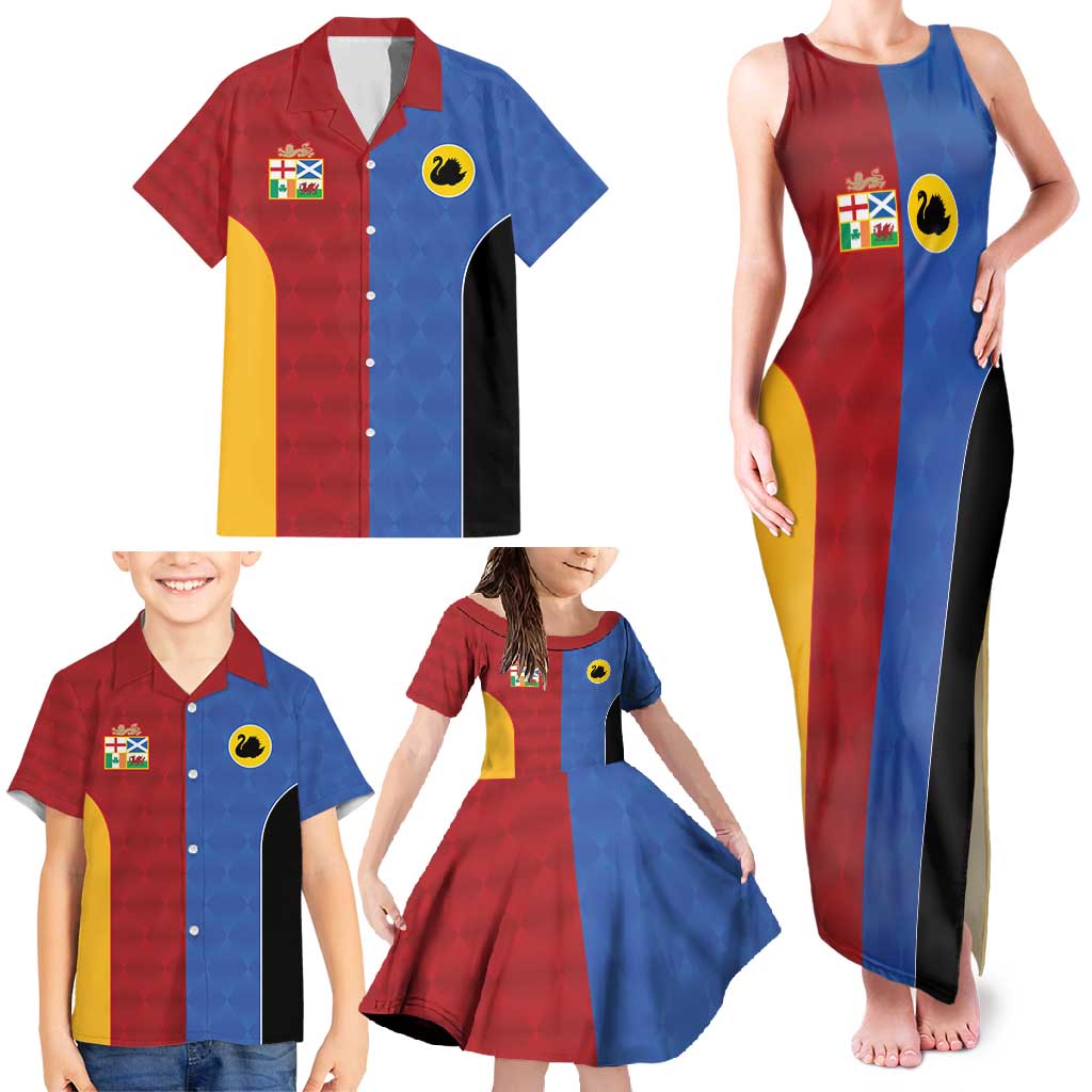 Custom British Lions Australia Western Force Family Matching Tank Maxi Dress and Hawaiian Shirt Sporty Style