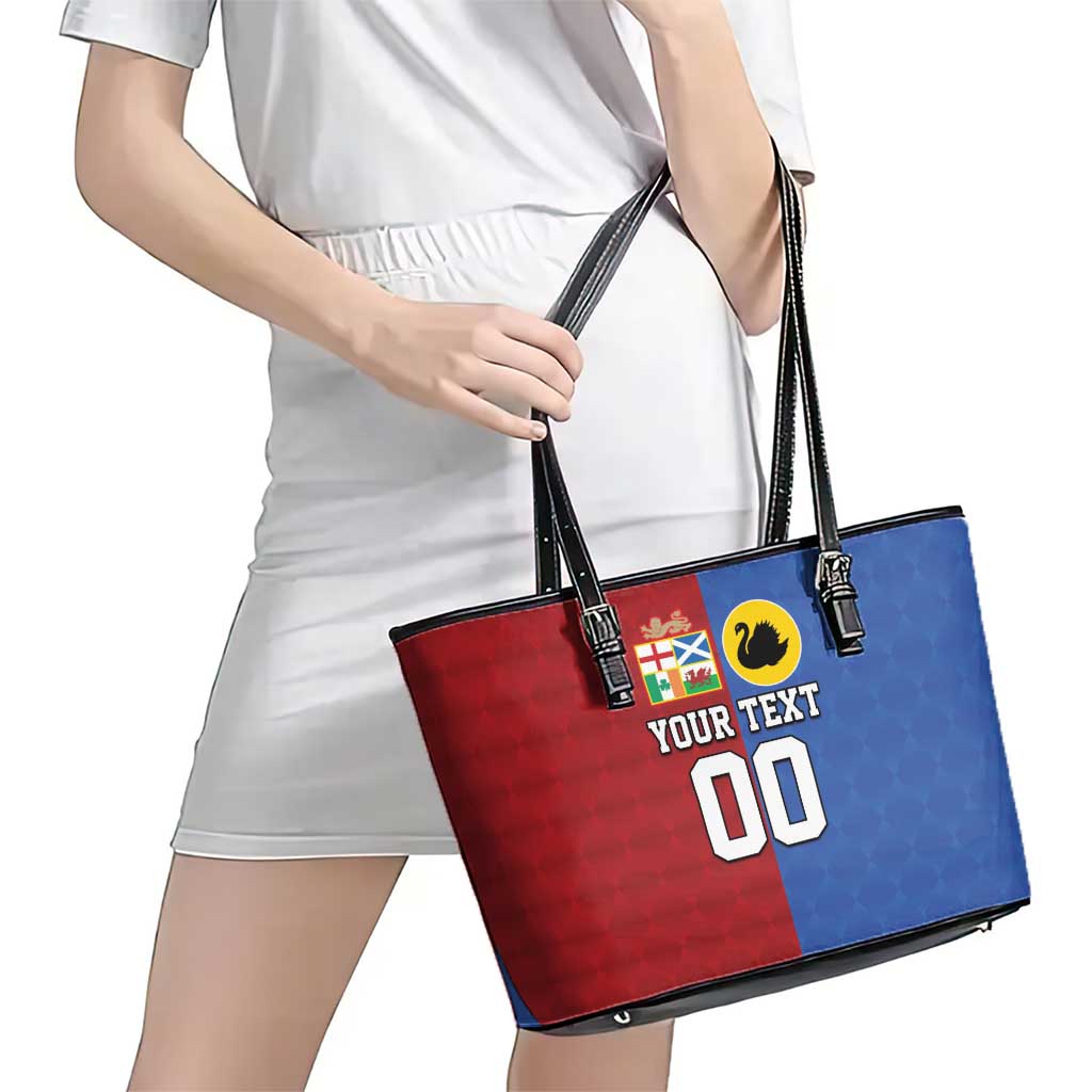 Custom British Lions Australia Western Force Leather Tote Bag Sporty Style