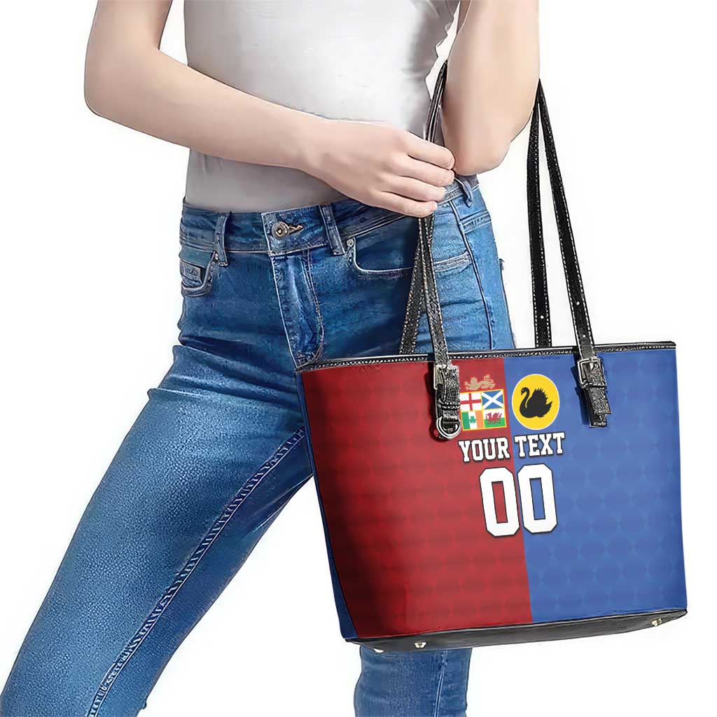 Custom British Lions Australia Western Force Leather Tote Bag Sporty Style