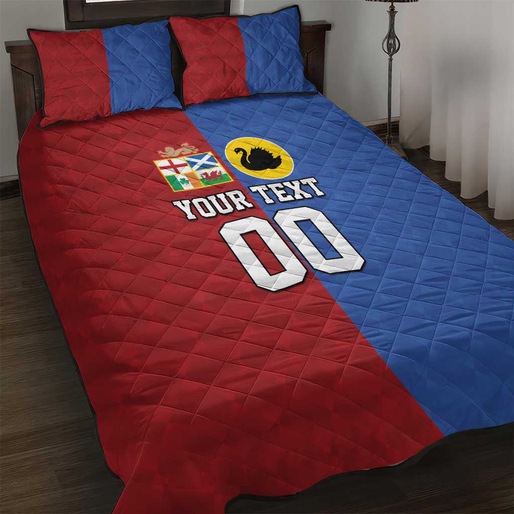 Custom British Lions Australia Western Force Quilt Bed Set Sporty Style