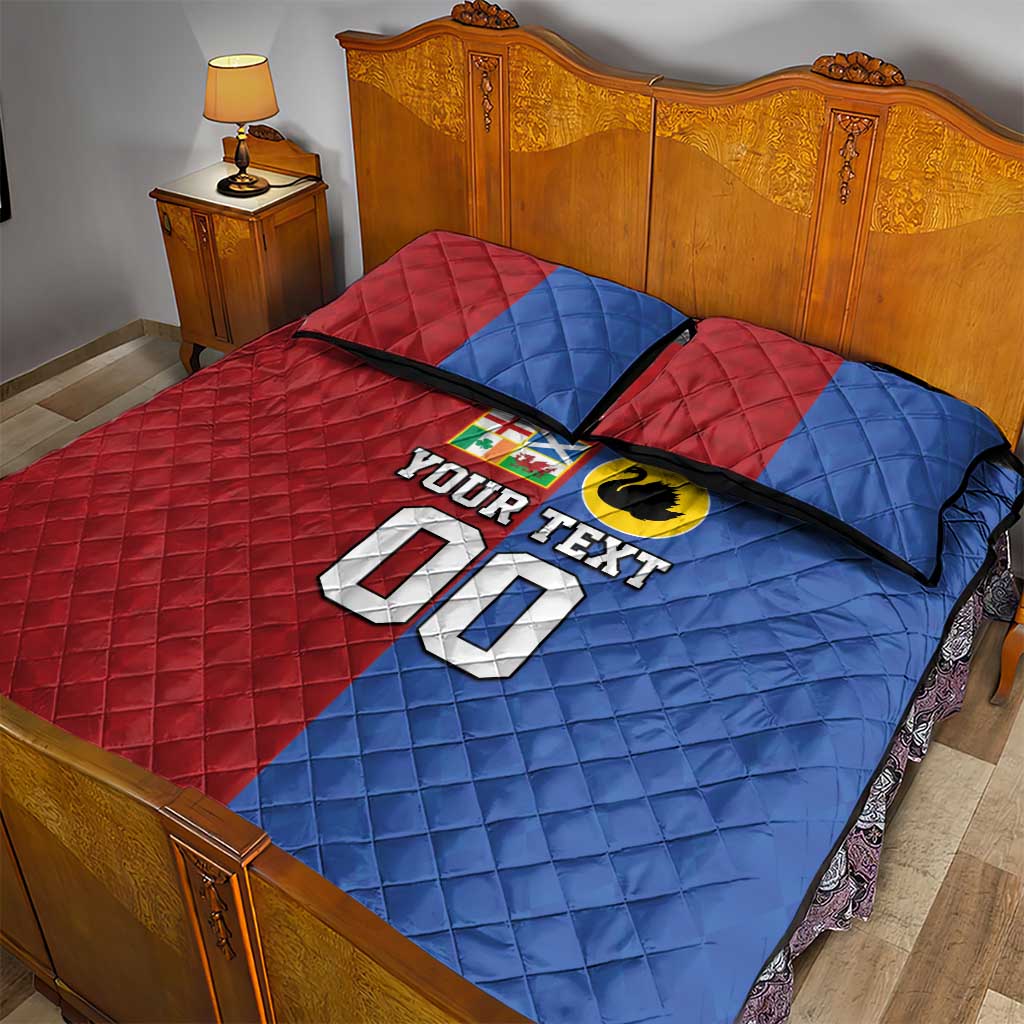 Custom British Lions Australia Western Force Quilt Bed Set Sporty Style