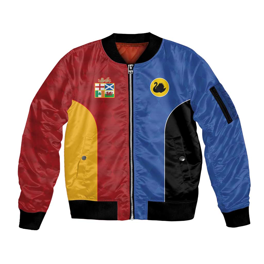 Custom British Lions Australia Western Force Sleeve Zip Bomber Jacket Sporty Style