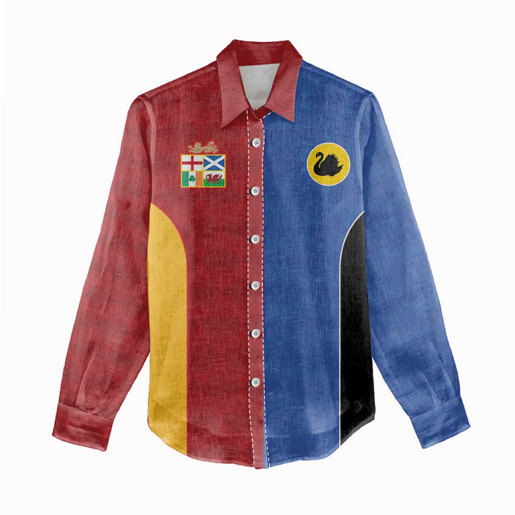 Custom British Lions Australia Western Force Women Casual Shirt Sporty Style