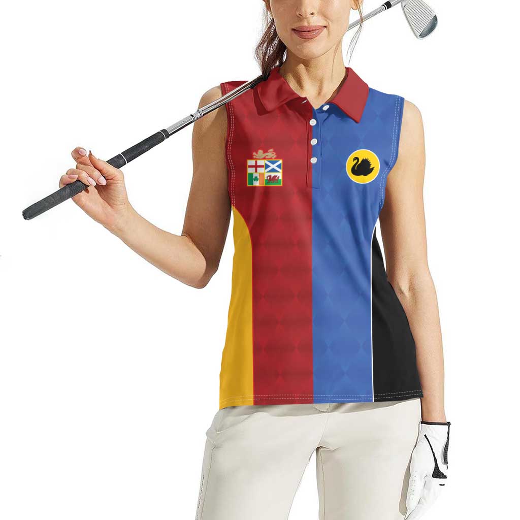 Custom British Lions Australia Western Force Women Sleeveless Polo Shirt Sporty Style