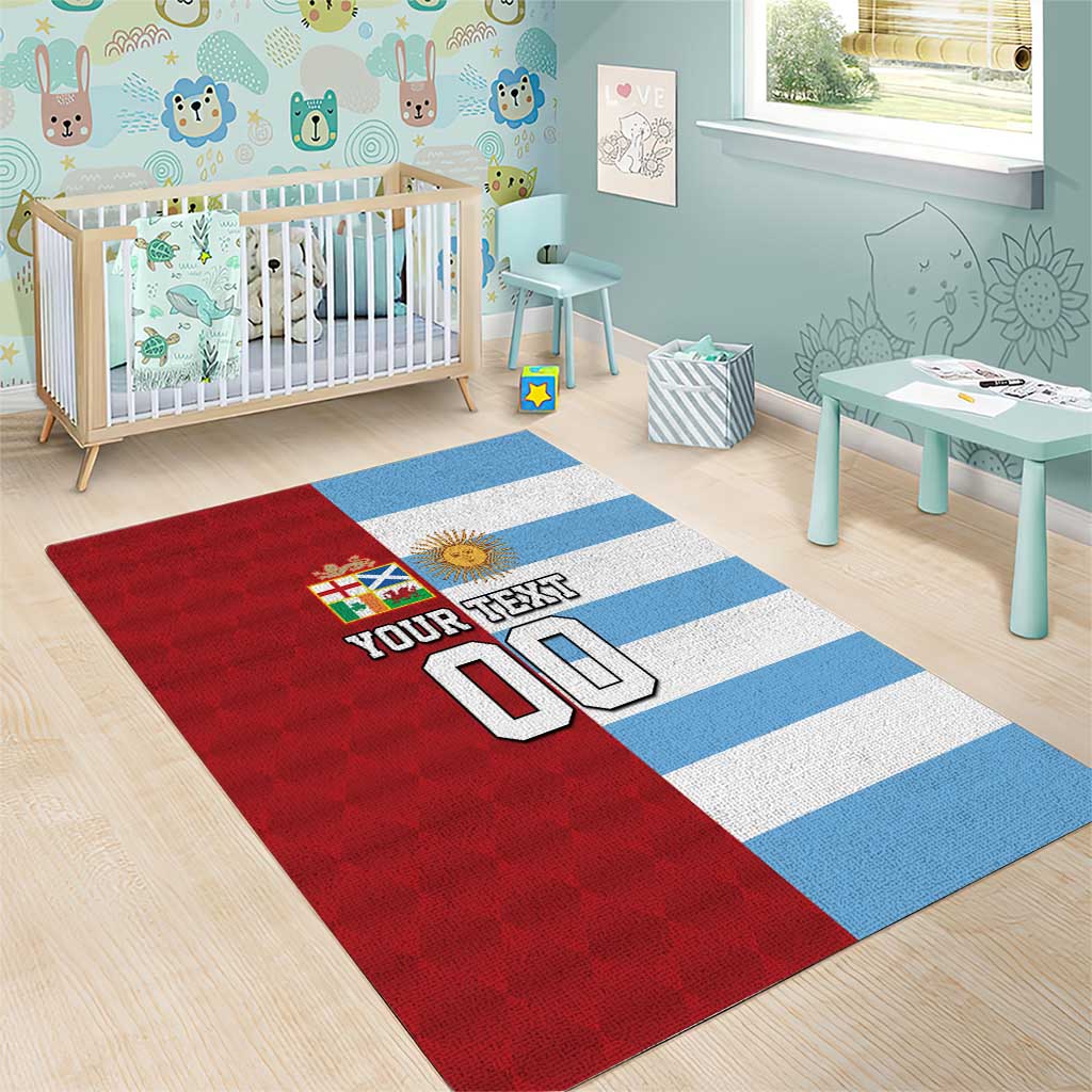 Custom British Lions-Argentina Area Rug Sporty Style