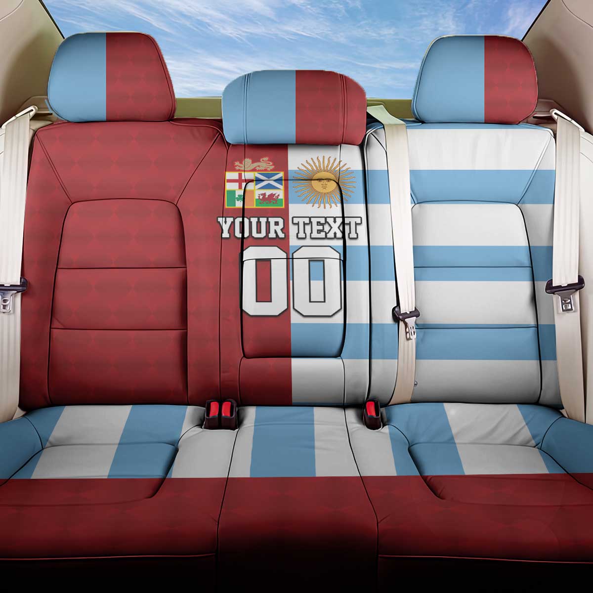 Custom British Lions-Argentina Back Car Seat Cover Sporty Style