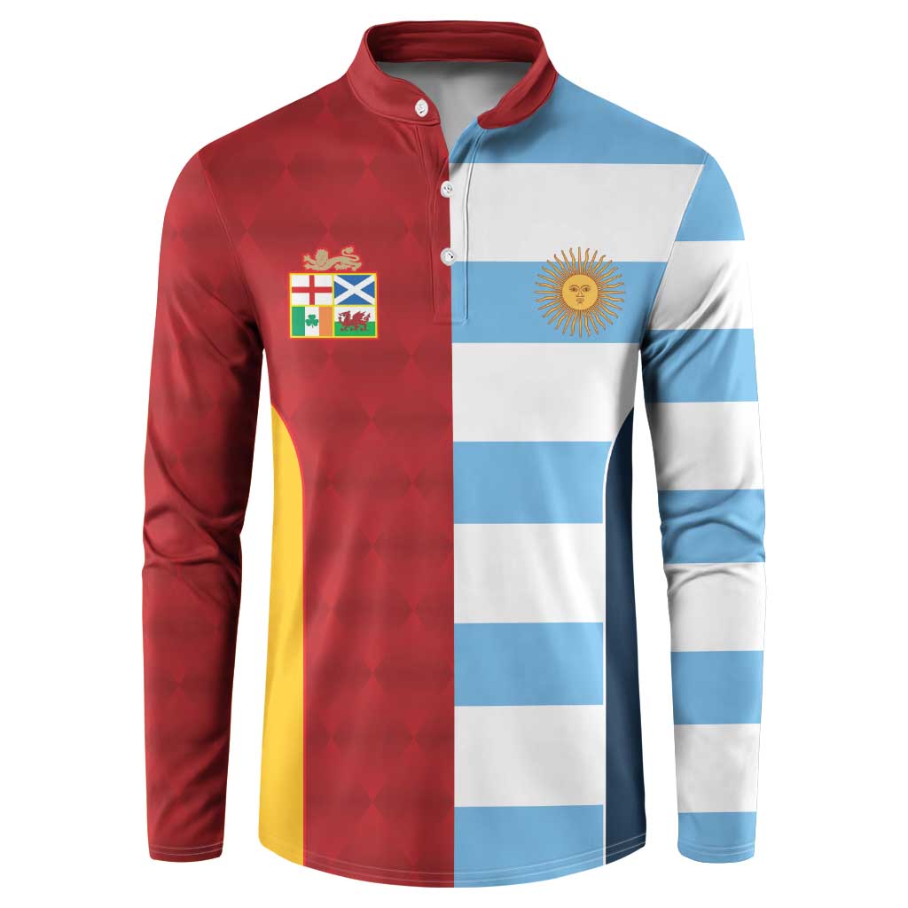 Custom British Lions-Argentina Button Sweatshirt Sporty Style