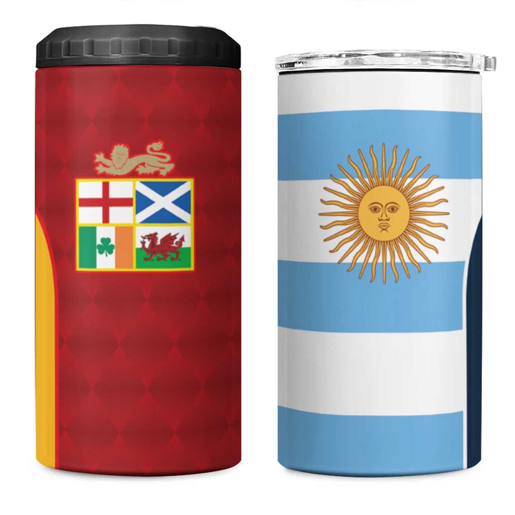 Custom British Lions-Argentina 4 in 1 Can Cooler Tumbler Sporty Style