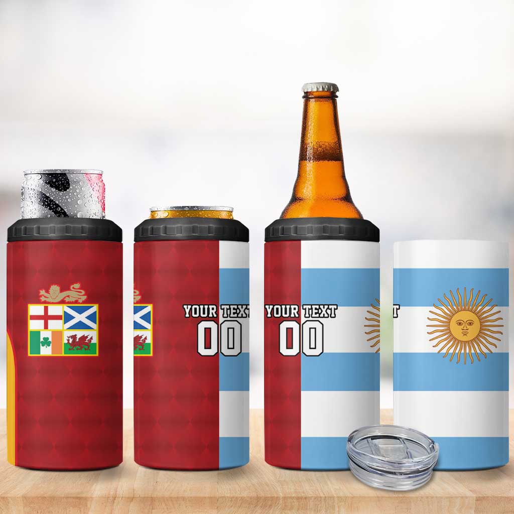 Custom British Lions-Argentina 4 in 1 Can Cooler Tumbler Sporty Style