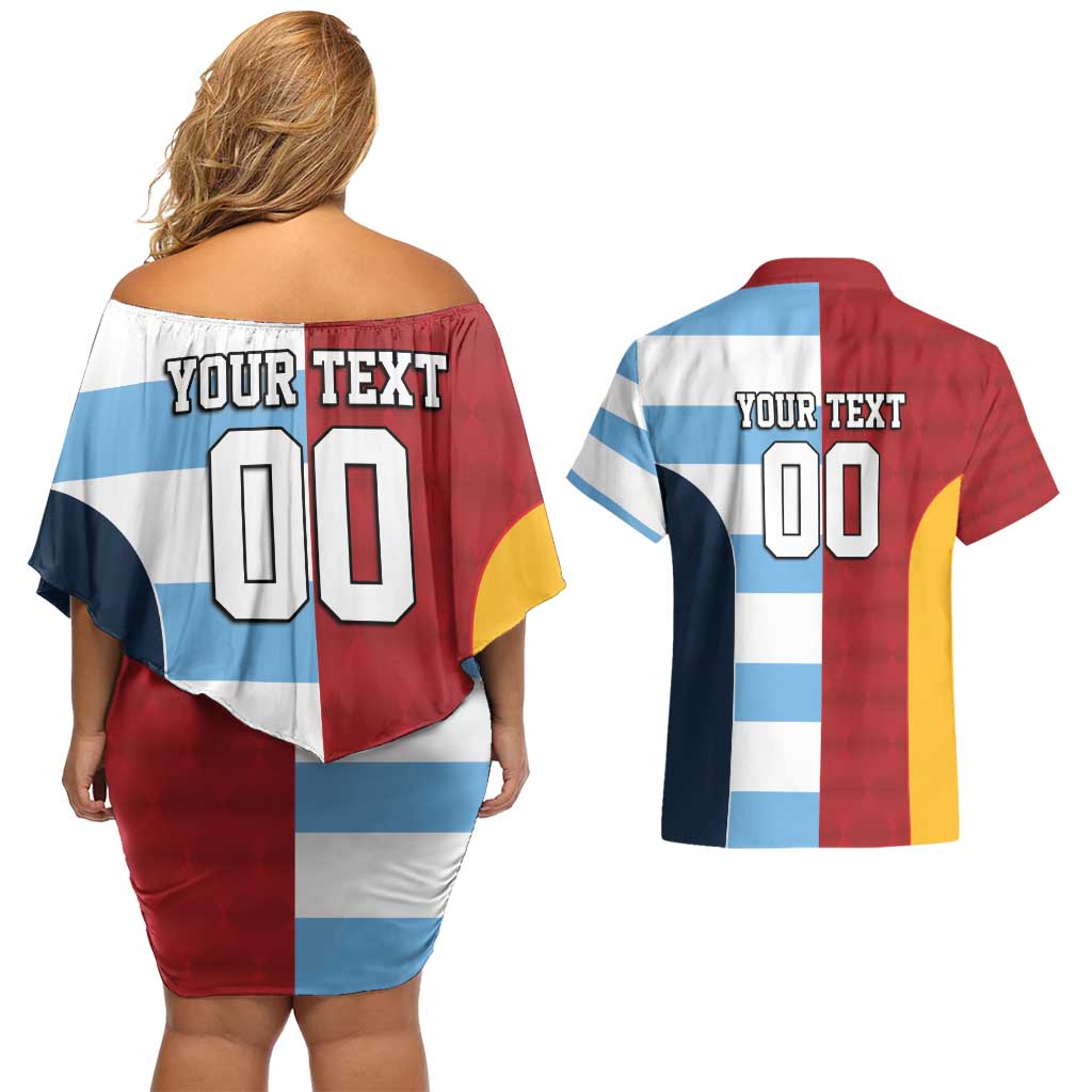 Custom British Lions-Argentina Couples Matching Off Shoulder Short Dress and Hawaiian Shirt Sporty Style