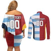 Custom British Lions-Argentina Couples Matching Off Shoulder Short Dress and Long Sleeve Button Shirt Sporty Style