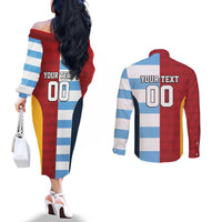 Custom British Lions-Argentina Couples Matching Off The Shoulder Long Sleeve Dress and Long Sleeve Button Shirt Sporty Style