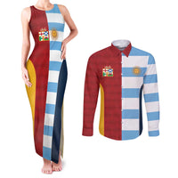 Custom British Lions-Argentina Couples Matching Tank Maxi Dress and Long Sleeve Button Shirt Sporty Style