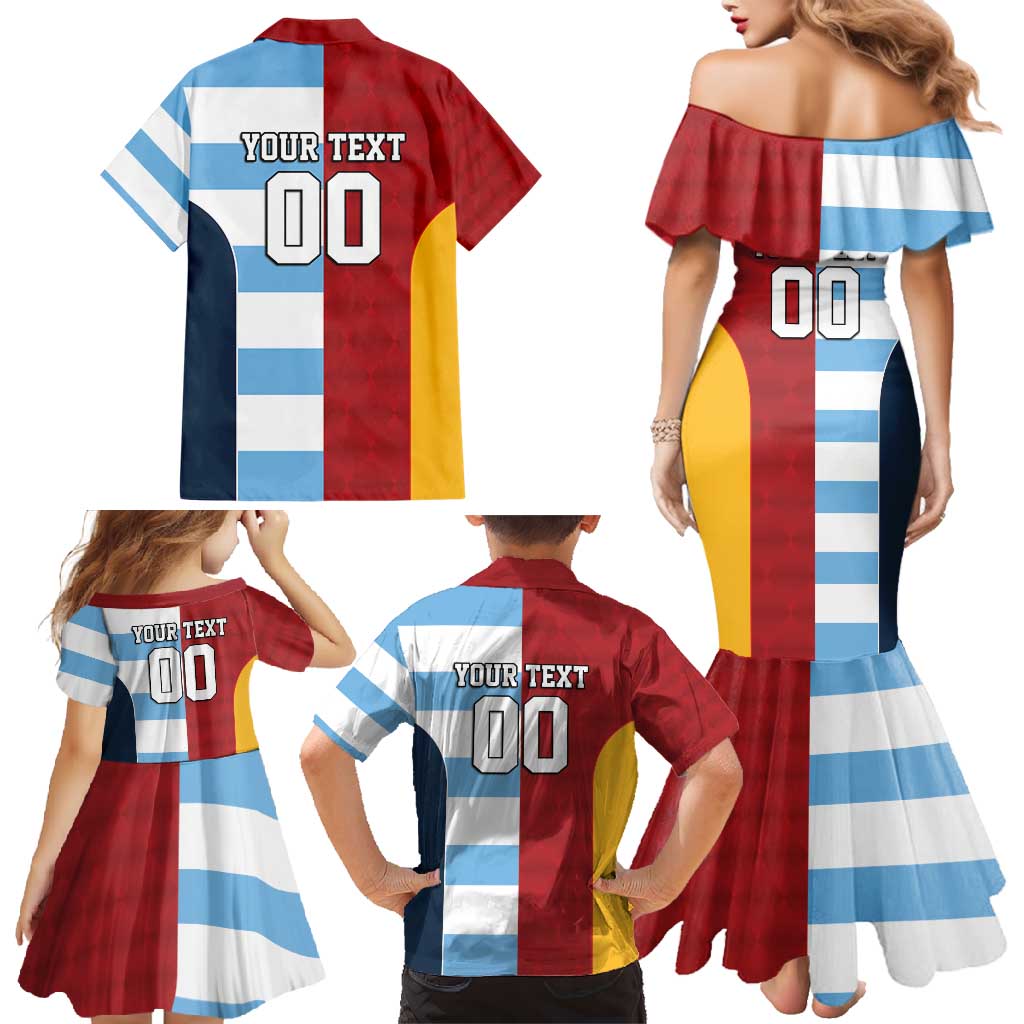 Custom British Lions-Argentina Family Matching Mermaid Dress and Hawaiian Shirt Sporty Style