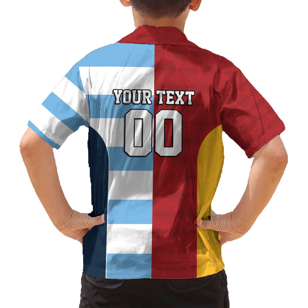Custom British Lions-Argentina Family Matching Off Shoulder Maxi Dress and Hawaiian Shirt Sporty Style