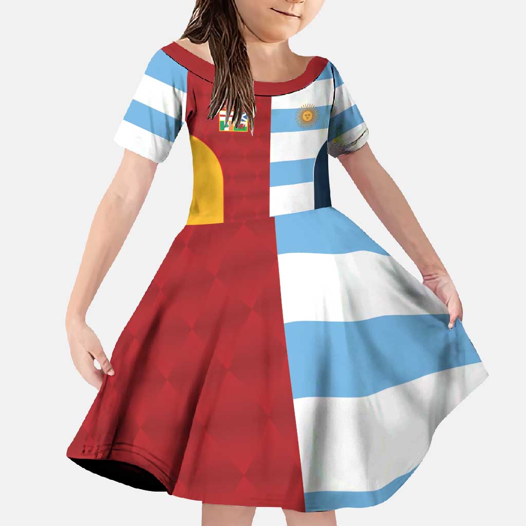 Custom British Lions-Argentina Family Matching Off Shoulder Maxi Dress and Hawaiian Shirt Sporty Style