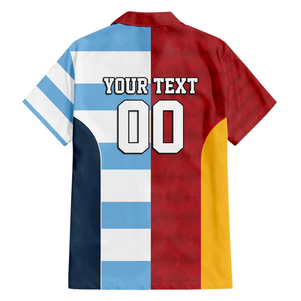 Custom British Lions-Argentina Family Matching Off Shoulder Maxi Dress and Hawaiian Shirt Sporty Style